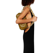 Bottega Veneta The Chain Pouch Brown Calfskin Leather Shoulder Bag available at Queen Bee of Beverly Hills