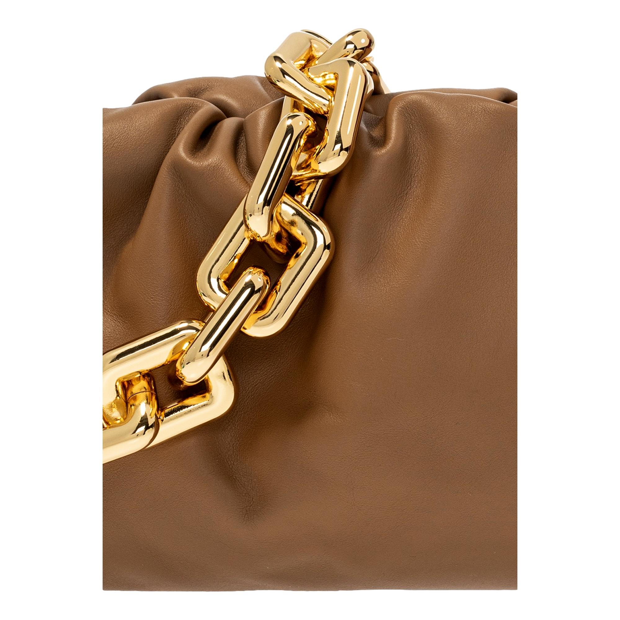 Bottega Veneta The Chain Pouch Brown Calfskin Leather Shoulder Bag available at Queen Bee of Beverly Hills
