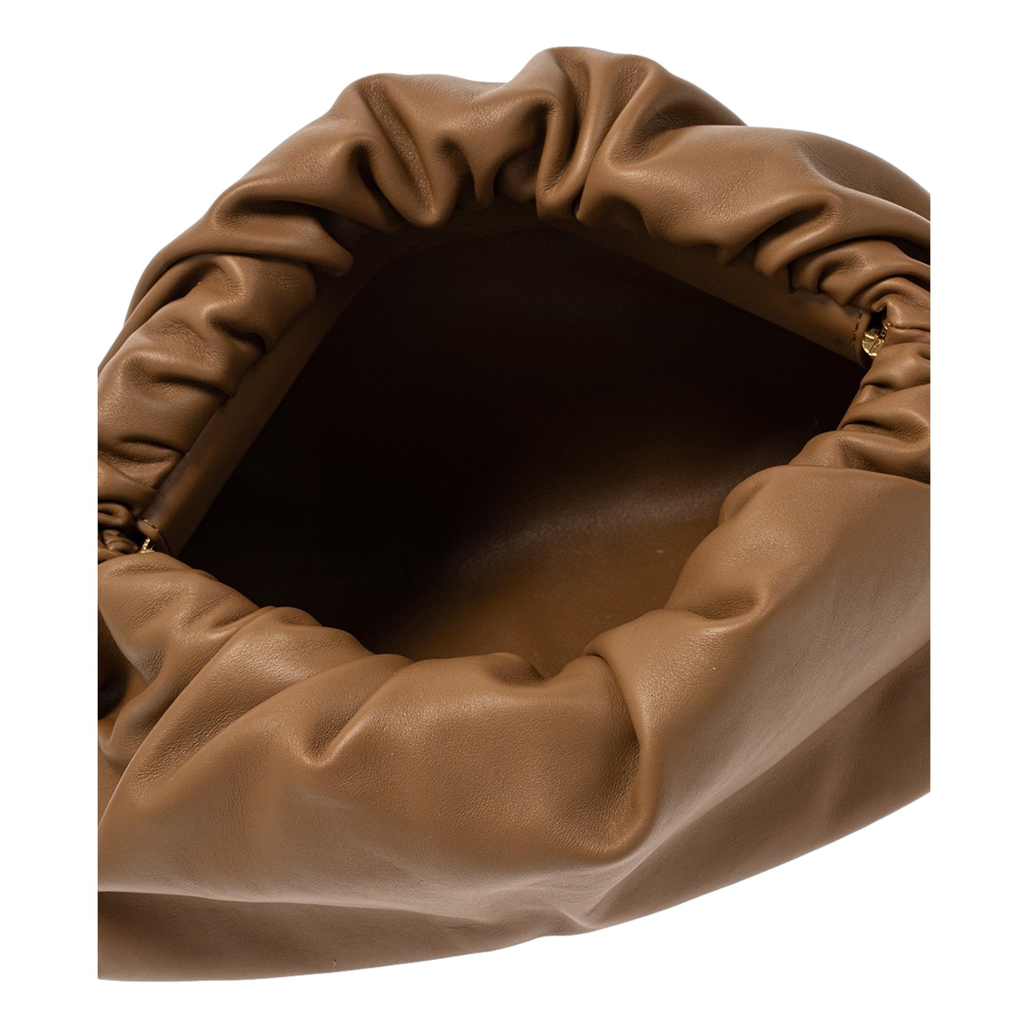 Bottega Veneta The Chain Pouch Brown Calfskin Leather Shoulder Bag available at Queen Bee of Beverly Hills