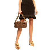 Bottega Veneta The Chain Pouch Brown Calfskin Leather Shoulder Bag available at Queen Bee of Beverly Hills