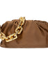 Bottega Veneta The Chain Pouch Brown Calfskin Leather Shoulder Bag available at Queen Bee of Beverly Hills