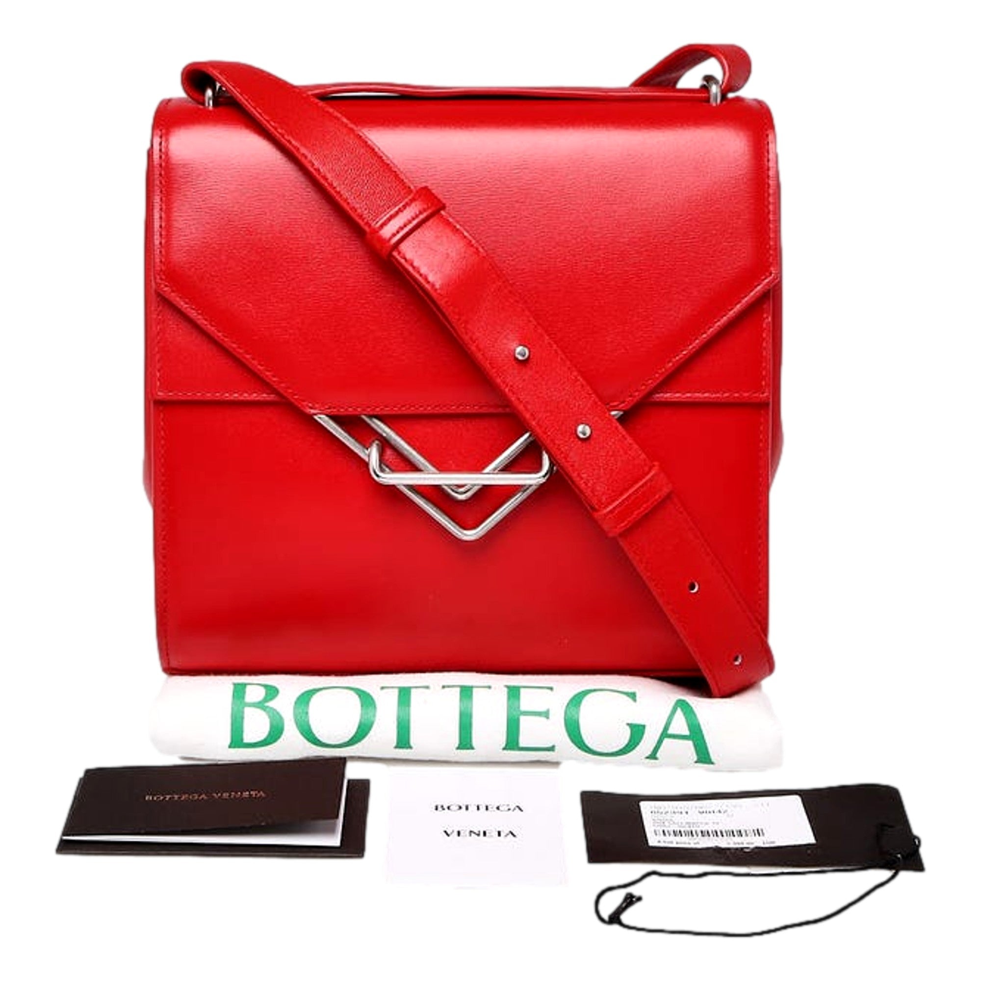 Bottega Veneta The Clip Womens Shoulder and Crossbody Bag Chili Red Calfskin Leather available at Queen Bee of Beverly Hills