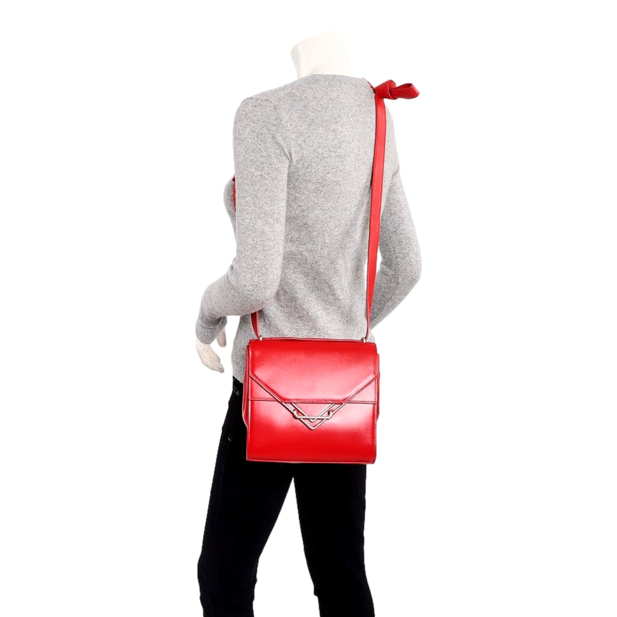 Bottega Veneta The Clip Womens Shoulder and Crossbody Bag Chili Red Calfskin Leather available at Queen Bee of Beverly Hills