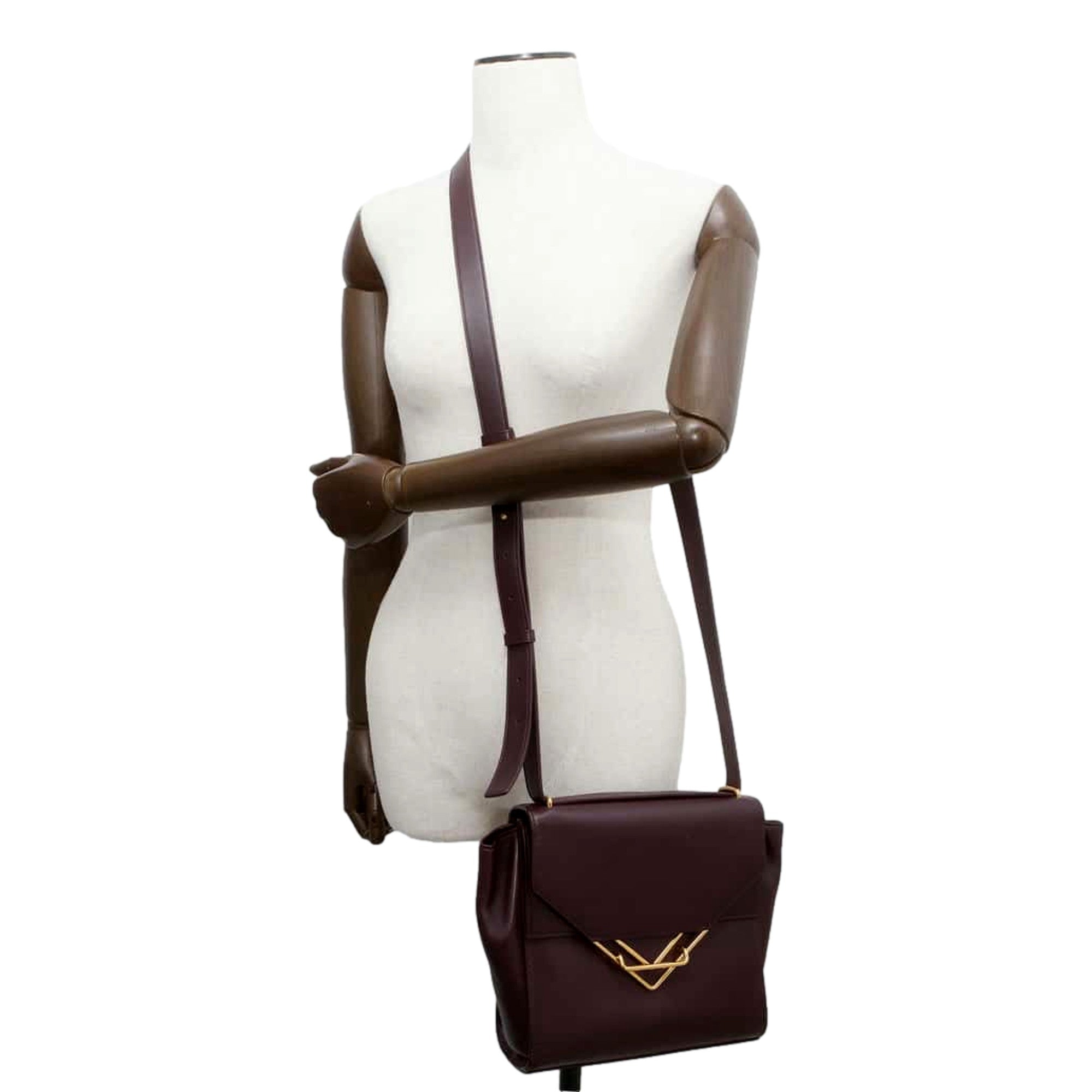 Bottega Veneta The Clip Womens Shoulder and Crossbody Bag Grape Purple Calfskin Leather available at Queen Bee of Beverly Hills