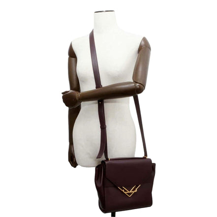 Bottega Veneta The Clip Womens Shoulder and Crossbody Bag Grape Purple Calfskin Leather available at Queen Bee of Beverly Hills