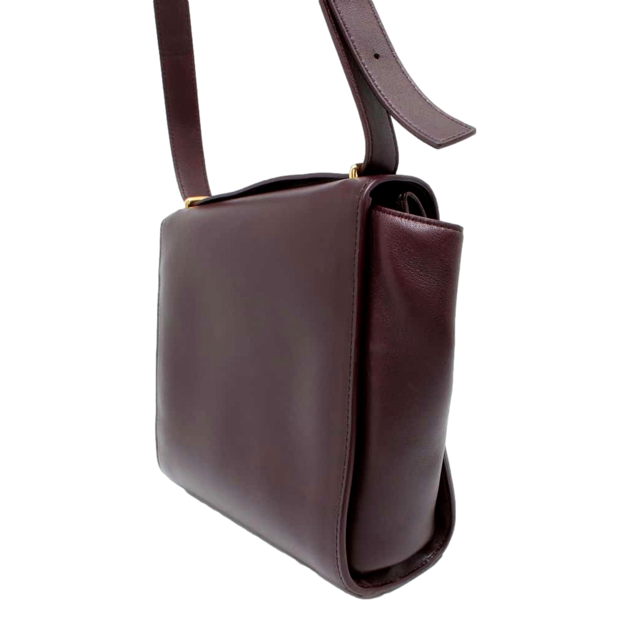 Bottega Veneta The Clip Womens Shoulder and Crossbody Bag Grape Purple Calfskin Leather available at Queen Bee of Beverly Hills