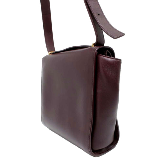 Bottega Veneta The Clip Womens Shoulder and Crossbody Bag Grape Purple Calfskin Leather available at Queen Bee of Beverly Hills