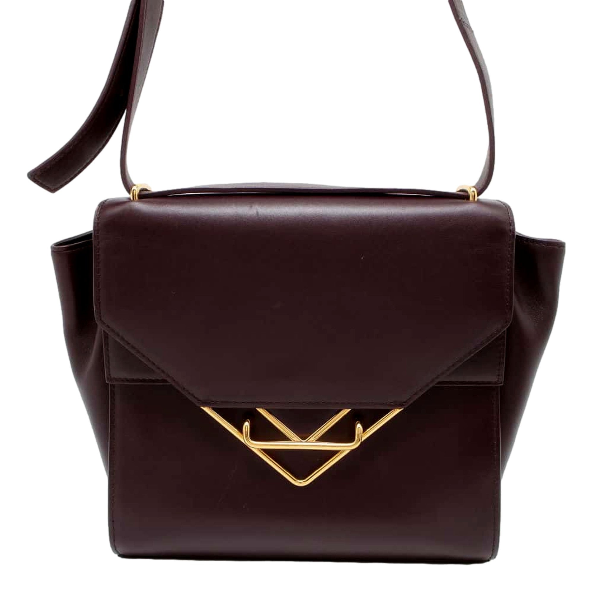 Bottega Veneta The Clip Womens Shoulder and Crossbody Bag Grape Purple Calfskin Leather available at Queen Bee of Beverly Hills