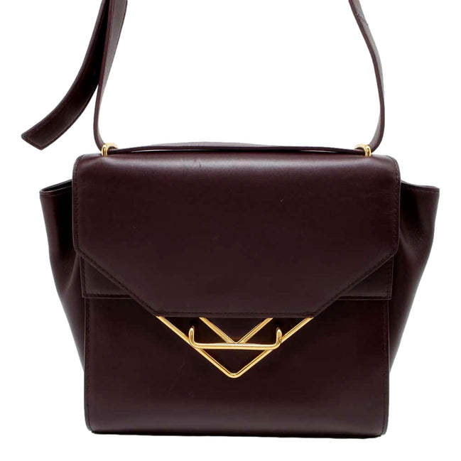 Bottega Veneta The Clip Womens Shoulder and Crossbody Bag Grape Purple Calfskin Leather available at Queen Bee of Beverly Hills