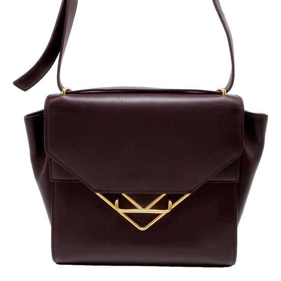 Bottega Veneta The Clip Womens Shoulder and Crossbody Bag Grape Purple Calfskin Leather available at Queen Bee of Beverly Hills