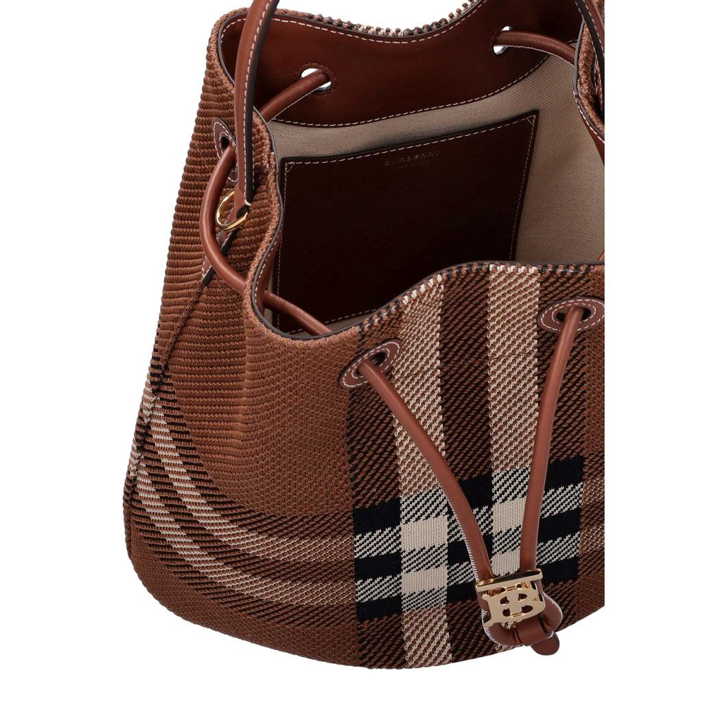 Burberry Check Drawstring Bucket Bag