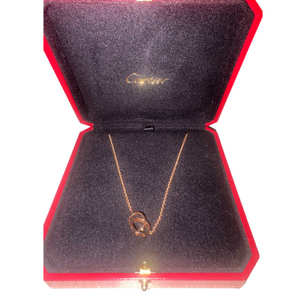 Cartier Love Pendant Interlocking Necklace 18k Rose Gold