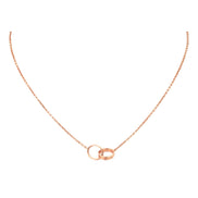 Cartier Love Pendant Interlocking Necklace 18k Rose Gold