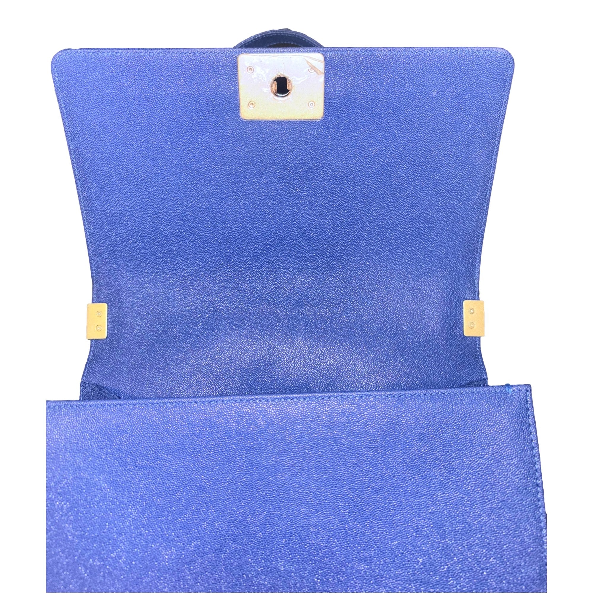 Chanel Boy Bag in Dark Blue sold at Queen Bee of Beverly Hills
