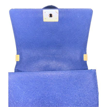 Chanel Boy Bag in Dark Blue sold at Queen Bee of Beverly Hills
