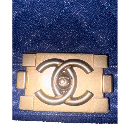 Chanel Boy Bag in Dark Blue sold at Queen Bee of Beverly Hills