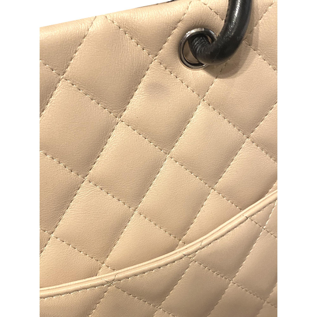 Chanel Cambon Ligne Beige Quilted Calfskin Leather Small Tote Bag – Queen  Bee of Beverly Hills