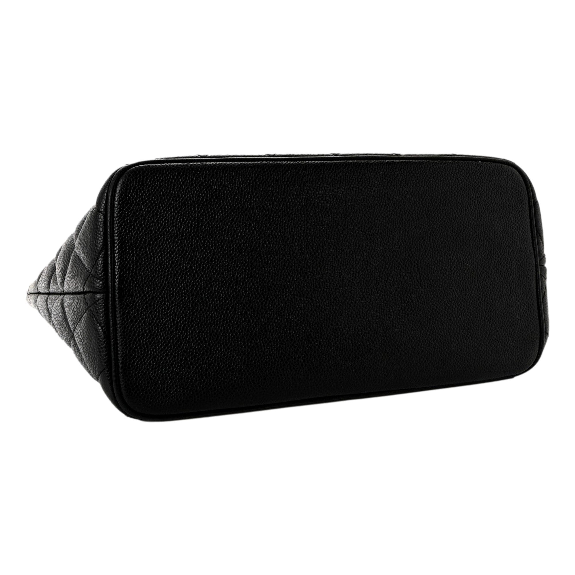 Chanel Caviar Quilted Leather Medallion Tote Black Handbag