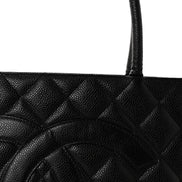 Chanel Caviar Quilted Leather Medallion Tote Black Handbag