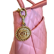 Chanel Caviar Quilted Leather Medallion Tote Pink available at Queen Bee of Beverly Hills