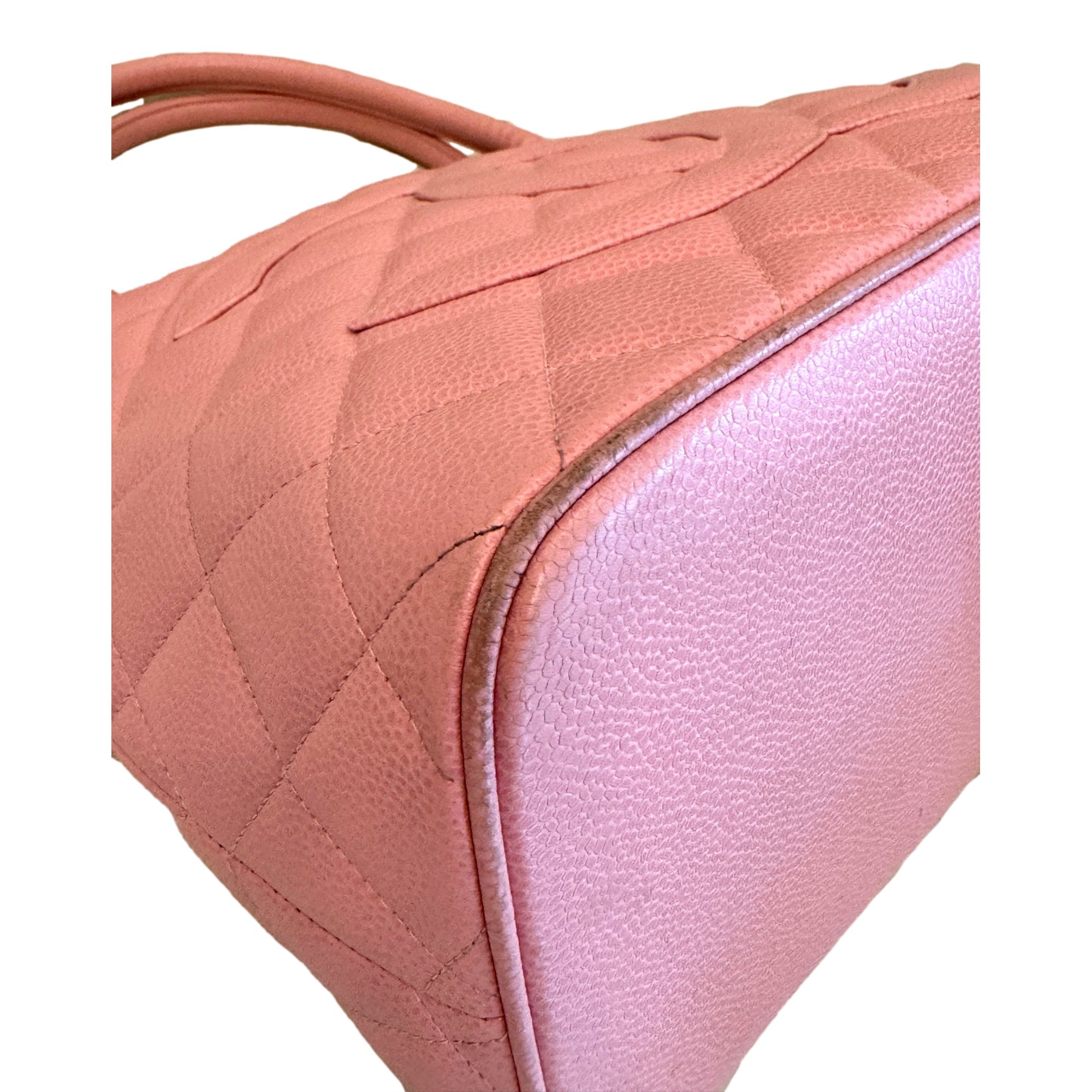 Chanel Caviar Quilted Leather Medallion Tote Pink available at Queen Bee of Beverly Hills