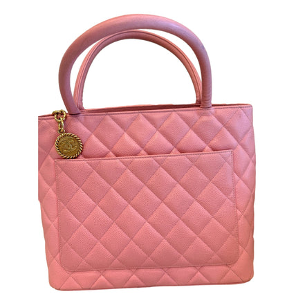 Chanel Caviar Quilted Leather Medallion Tote Pink available at Queen Bee of Beverly Hills