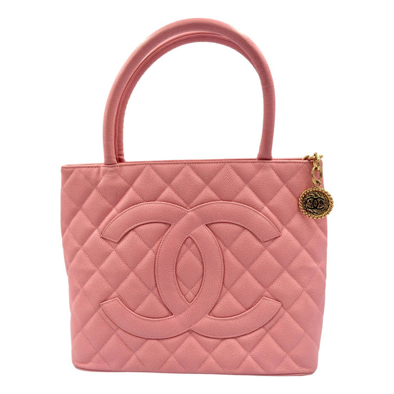 Chanel Caviar Quilted Leather Medallion Tote Pink available at Queen Bee of Beverly Hills