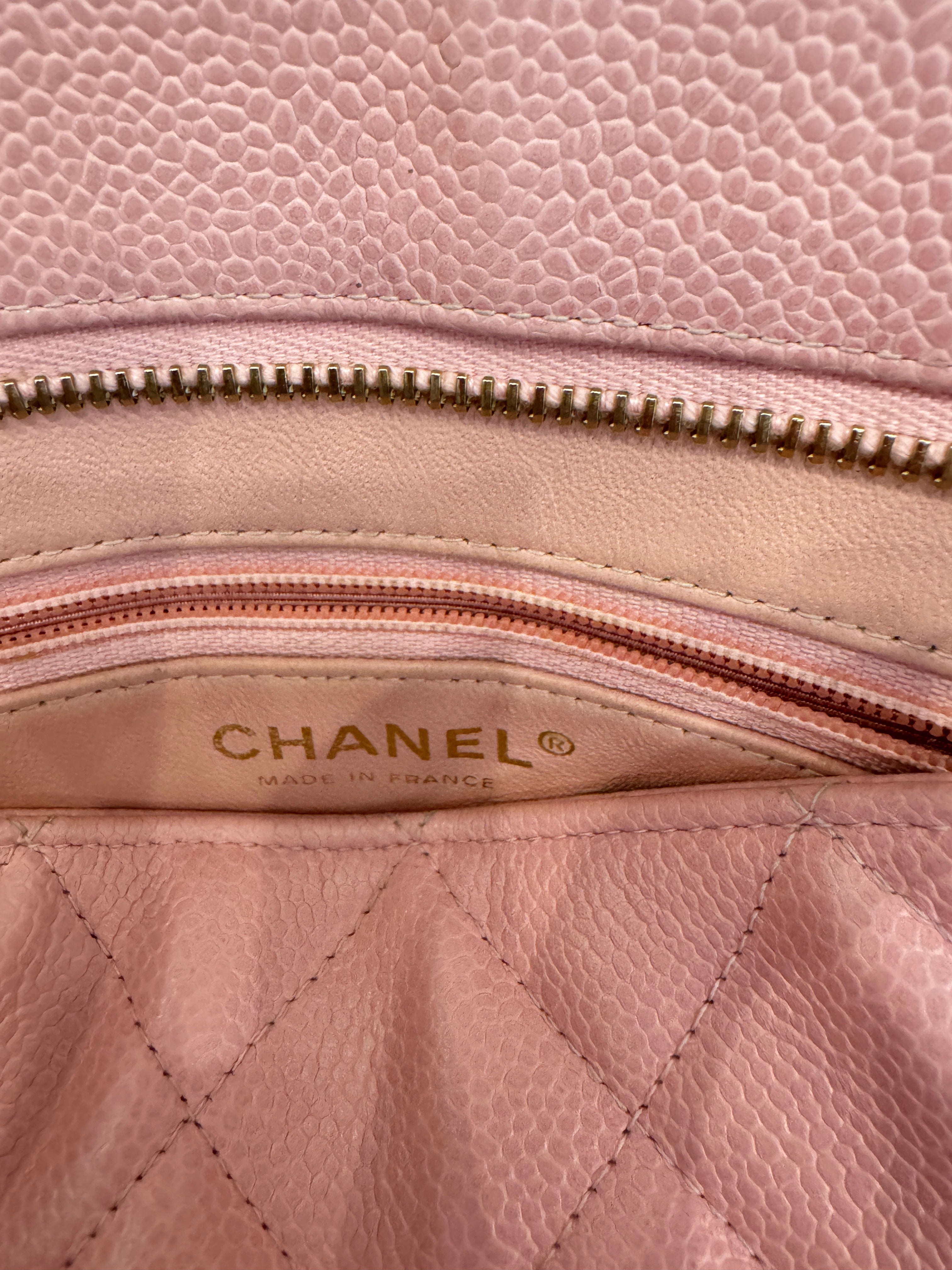 Chanel Caviar Quilted Leather Medallion Tote Pink available at Queen Bee of Beverly Hills