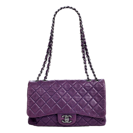 Chanel Classic Flap Purple Soft Lambskin Chain Shoulder Bag