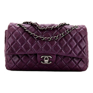 Chanel Classic Flap Purple Soft Lambskin Chain Shoulder Bag