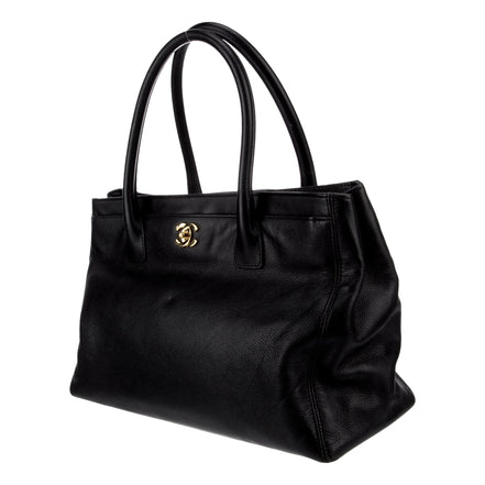 Chanel Executive Cerf Tote Black Leather Medium available at Queen Bee of Beverly Hills