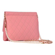 Chanel Pink Crossbody Pearl Strap sold at Queen Bee of Beverly Hills