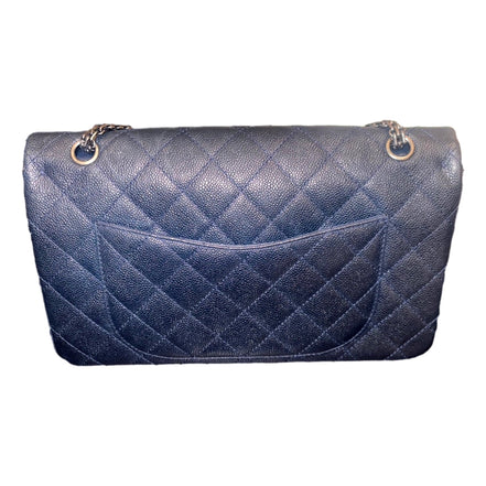 Chanel Reissue 2.55 Flap Bag Quilted Caviar 226 Navy available at Queen Bee of Beverly Hills