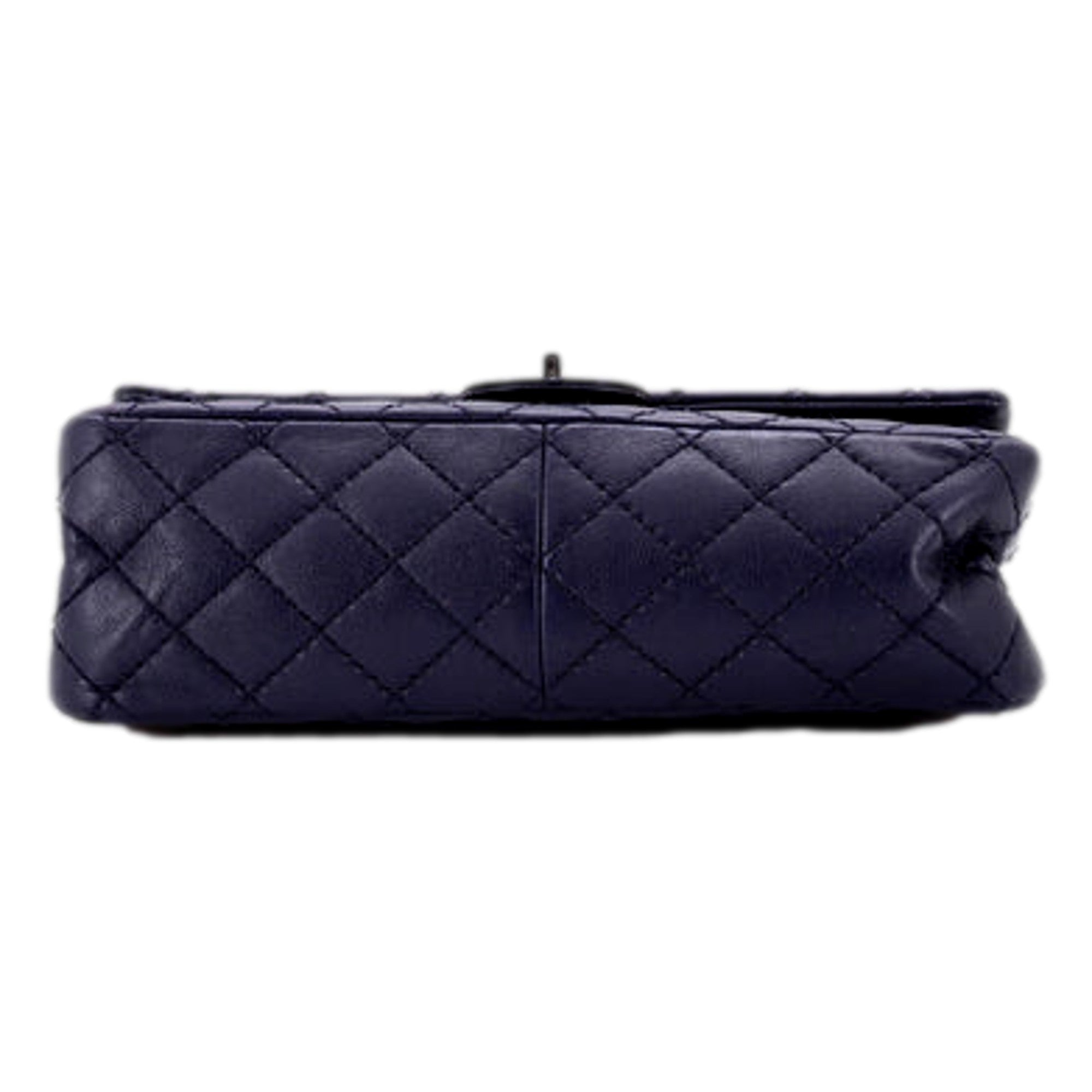 Chanel Reissue 2.55 Flap Bag Quilted Caviar 226 Navy available at Queen Bee of Beverly Hills