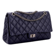 Chanel Reissue 2.55 Flap Bag Quilted Caviar 226 Navy available at Queen Bee of Beverly Hills