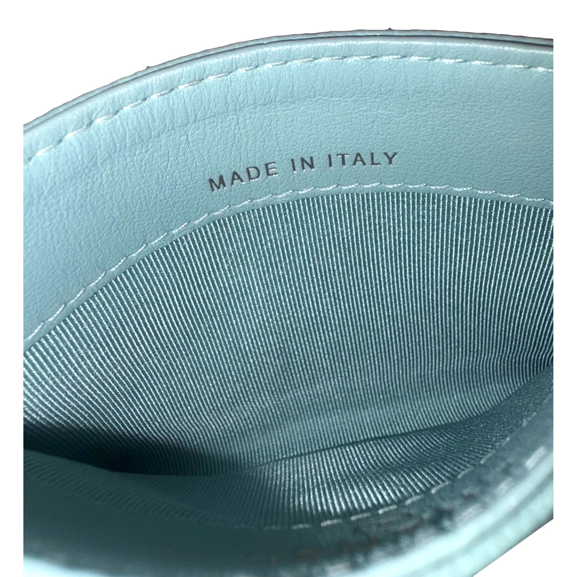 Chanel Timeless Caviar Leather Quilted Card Holder Teal Blue available at Queen Bee of Beverly Hills