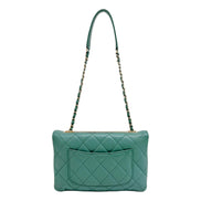 Chanel Trendy CC Flap Matelasse Aquamarine Leather Shoulder Bag sold at Queen Bee of Beverly Hills