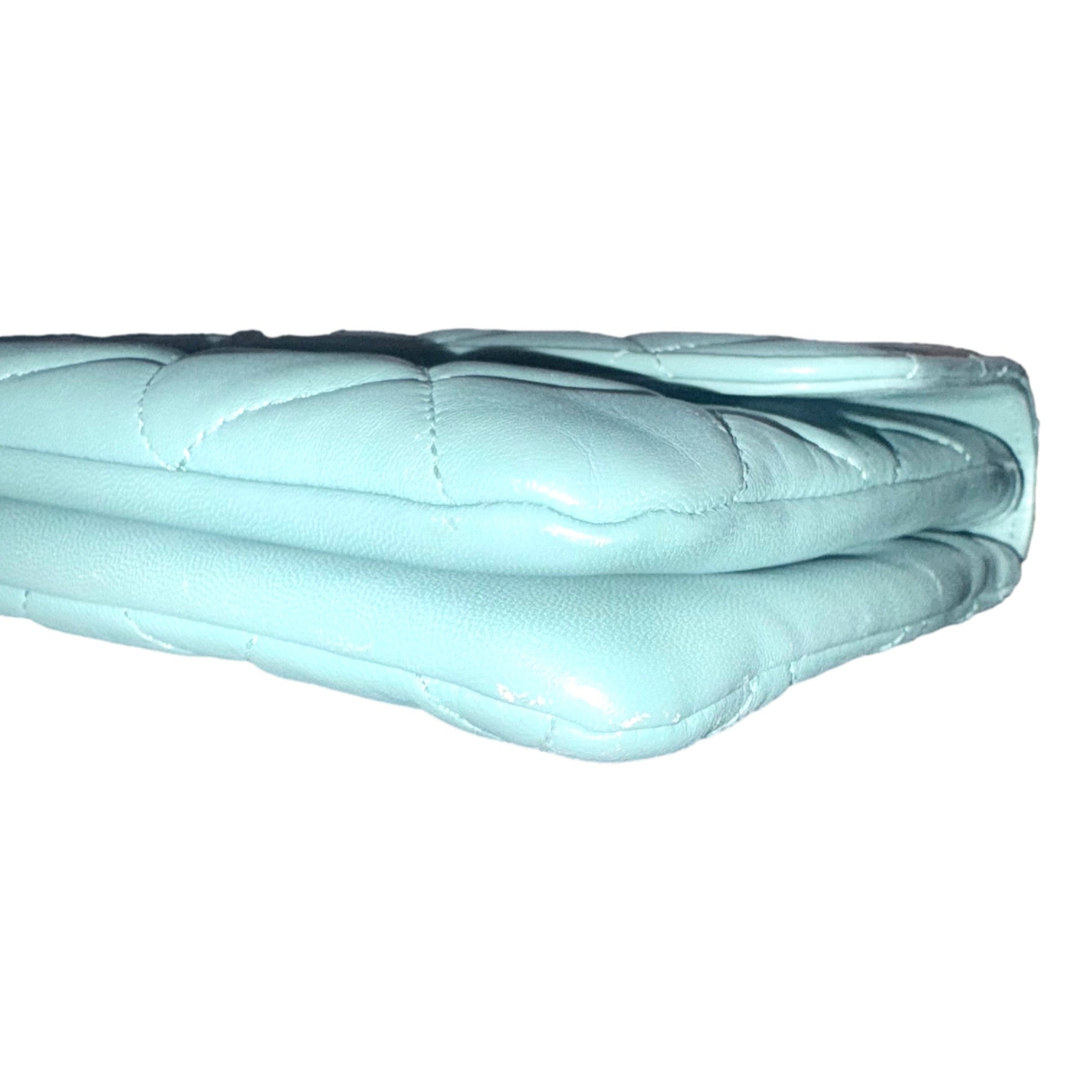 Chanel Trendy CC Flap Matelasse Aquamarine Leather Shoulder Bag sold at Queen Bee of Beverly Hills