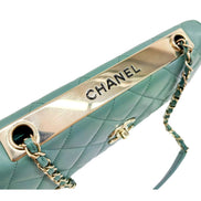Chanel Trendy CC Flap Matelasse Aquamarine Leather Shoulder Bag sold at Queen Bee of Beverly Hills