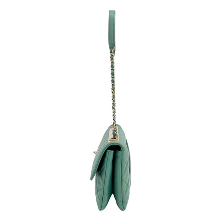 Chanel Trendy CC Flap Matelasse Aquamarine Leather Shoulder Bag sold at Queen Bee of Beverly Hills