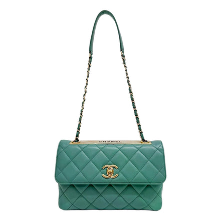 Chanel Trendy CC Flap Matelasse Aquamarine Leather Shoulder Bag sold at Queen Bee of Beverly Hills