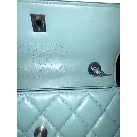 Chanel Trendy CC Flap Matelasse Aquamarine Leather Shoulder Bag sold at Queen Bee of Beverly Hills