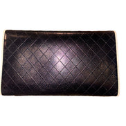 Chanel Vintage Classic Flap Black and White 3 Fold Bicorelle Wallet available at Queen Bee of Beverly Hills
