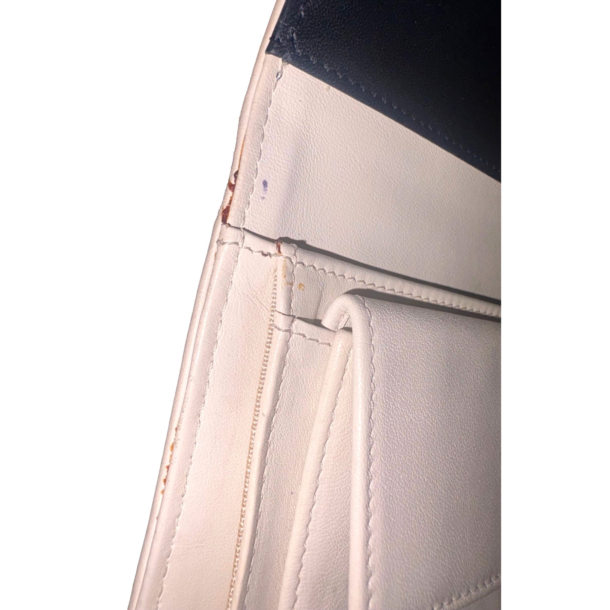 Chanel Vintage Classic Flap Black and White 3 Fold Bicorelle Wallet available at Queen Bee of Beverly Hills
