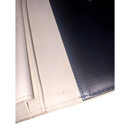 Chanel Vintage Classic Flap Black and White 3 Fold Bicorelle Wallet available at Queen Bee of Beverly Hills