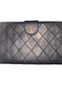 Chanel Vintage Interlocking CC Black Lambskin Quilted Wallet with Coin Compartment available at Queen Bee of Beverly Hills