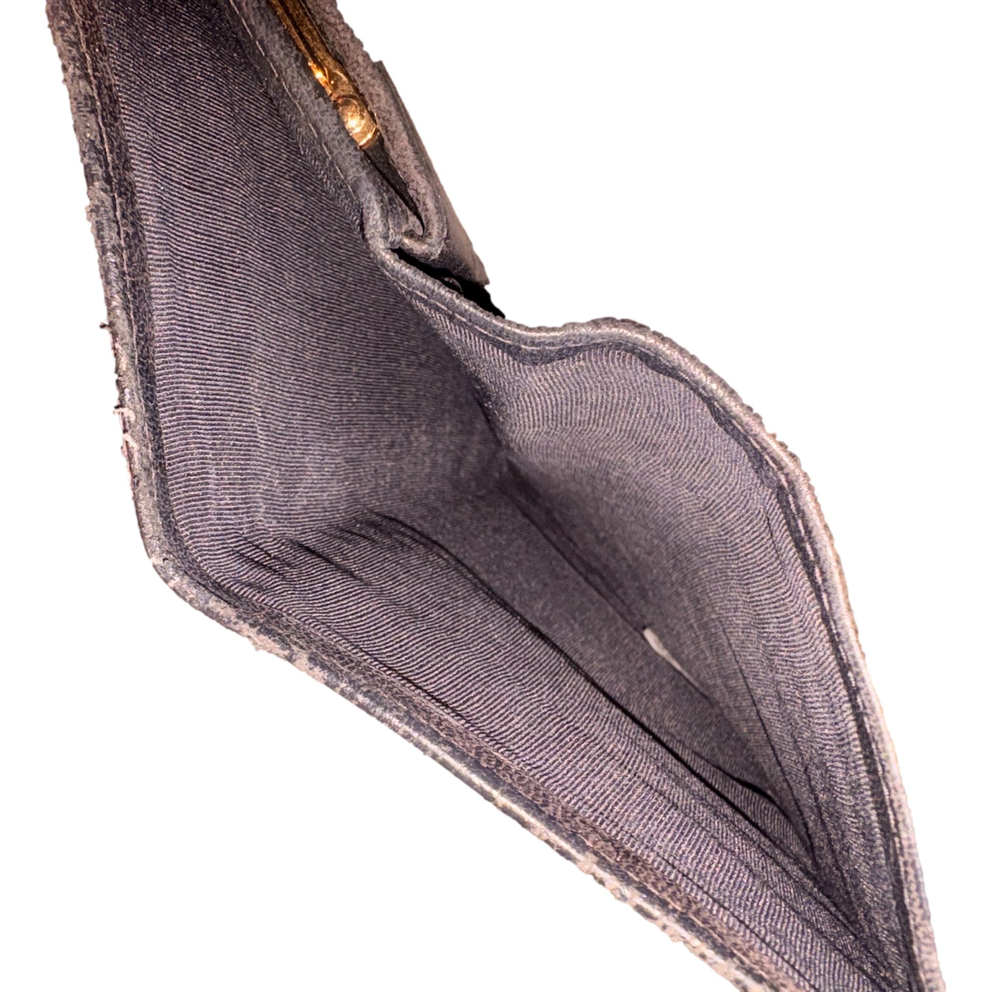 Chanel Vintage Interlocking CC Black Lambskin Quilted Wallet with Coin Compartment available at Queen Bee of Beverly Hills