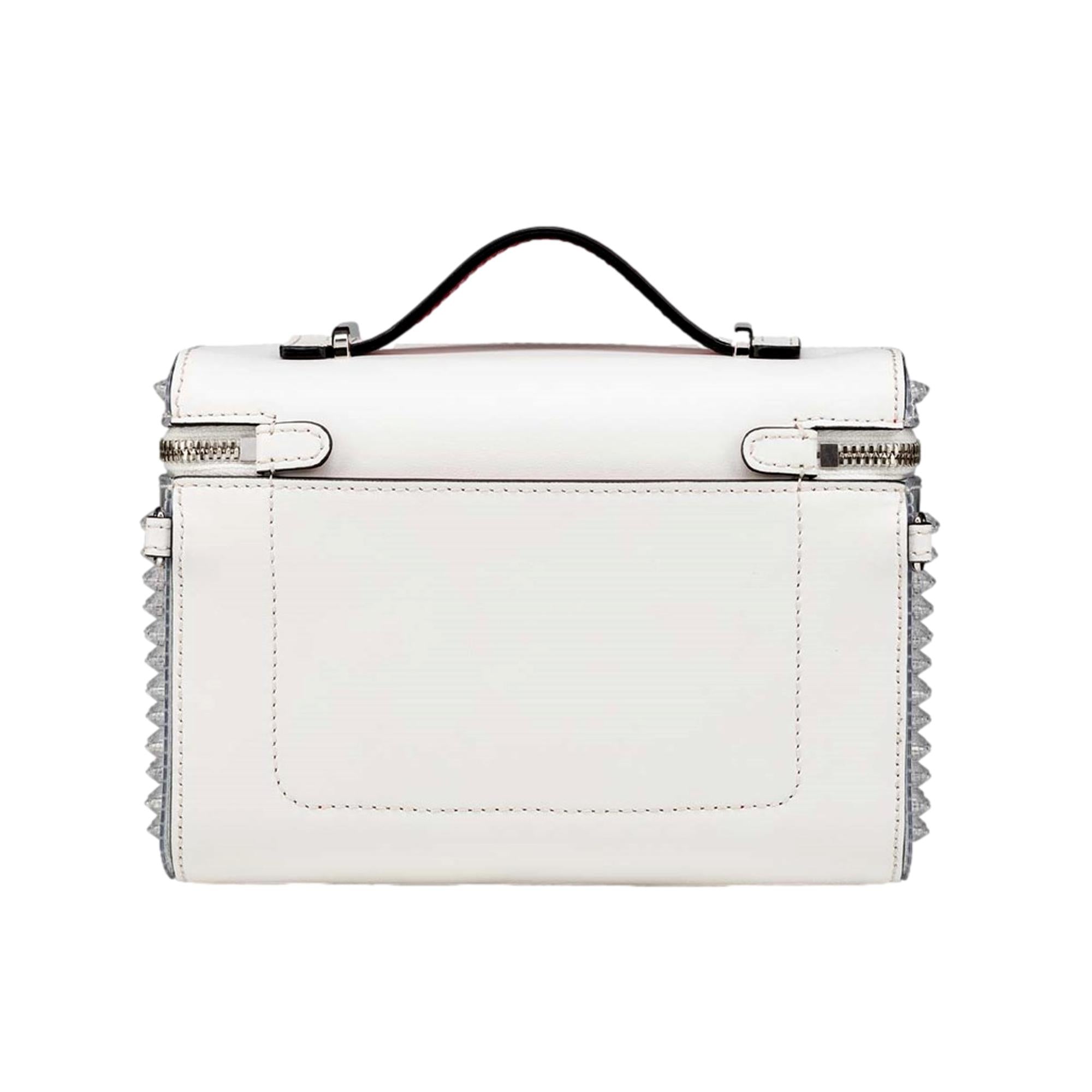 Christian Louboutin Kypipouch Spike PVC and Ivory Leather Crossbody at_Queen_Bee_of_Beverly_Hills