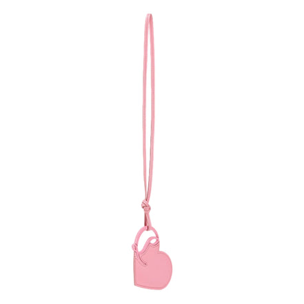 Christian Louboutin Leather Heart Calipso Pink Bag Charm Keychain available at Queen Bee of Beverly Hills
