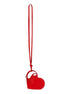 Christian Louboutin Leather Heart Loubi Red Bag Charm Keychain available at Queen Bee of Beverly Hills